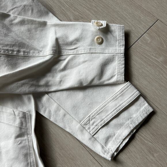 J Crew Barn Jacket In Canvas Womens XL White Tiny Flaw - Picture 12 of 16